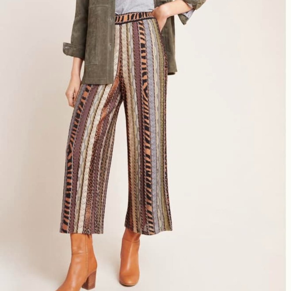 NWT Knit Mixed-Print Pants